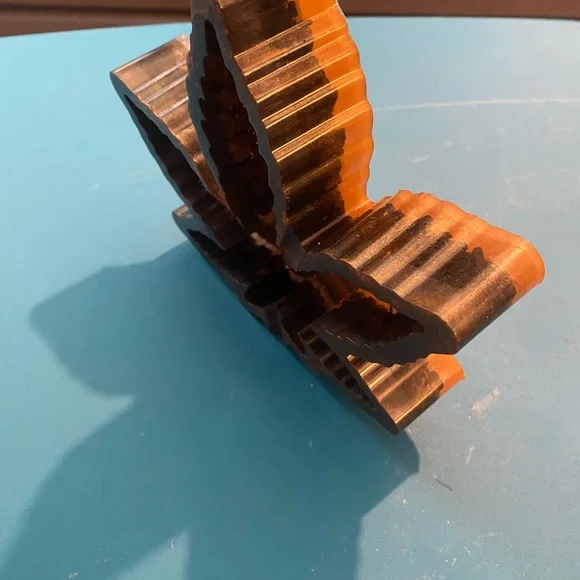 Jewelry holder tray resin leaf ashtray orange and black - Picture 4 of 5